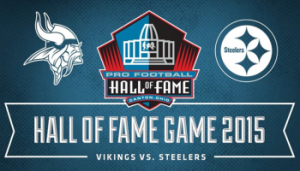 Pittsburgh Steelers vs. Minnesota Vikings 2015 Pro Football Hall of Fame Game PPH Bookie lines