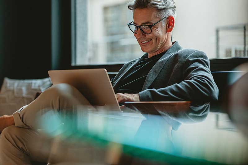 business man using a laptop